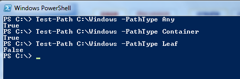 Example of how to check if a folder exists in PowerShell