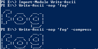 Demonstration of the -Compress parameter for the Write-Ascii command