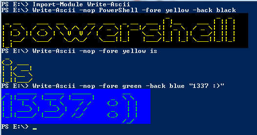 Yet another example of ASCII art in the PowerShell console