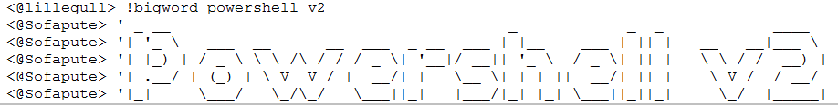 ASCII art from PowerShell sent to IRC (internet relay chat, integrates with Slack)
