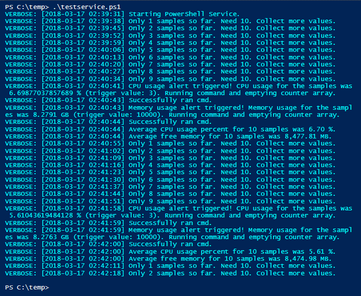 trigger action when CPU or memory usage reaches certain values - Svendsen Tech