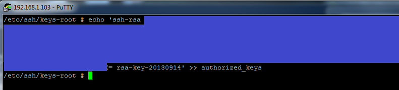 Putty ESXi key generation example